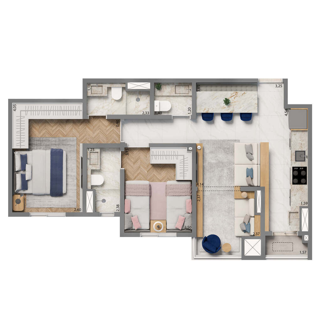 Grand Resort By Living Fase 1: 2 dorm 61m²