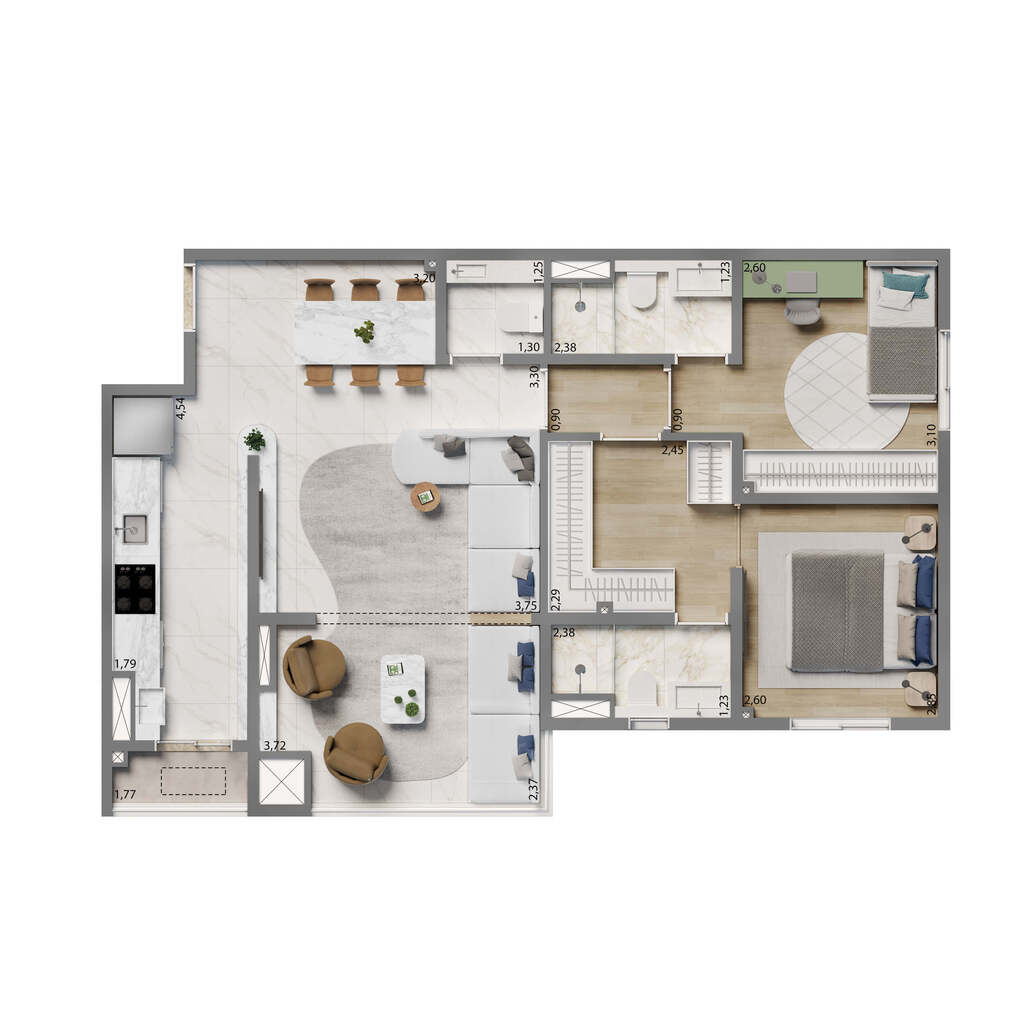 Grand Resort By Living Fase 1: 2 dorm 74m²