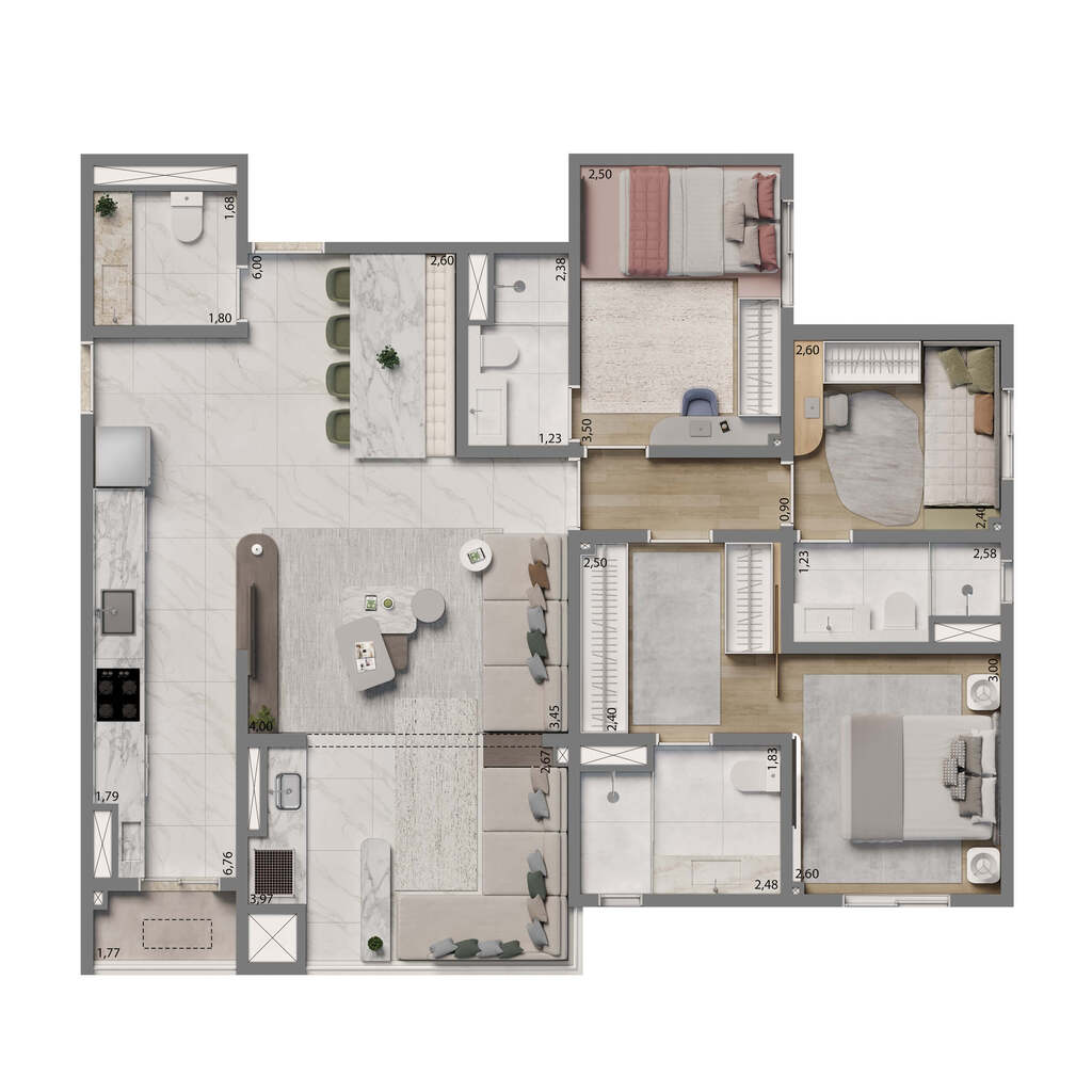 Grand Resort By Living Fase 1: 3 dorm 102m²