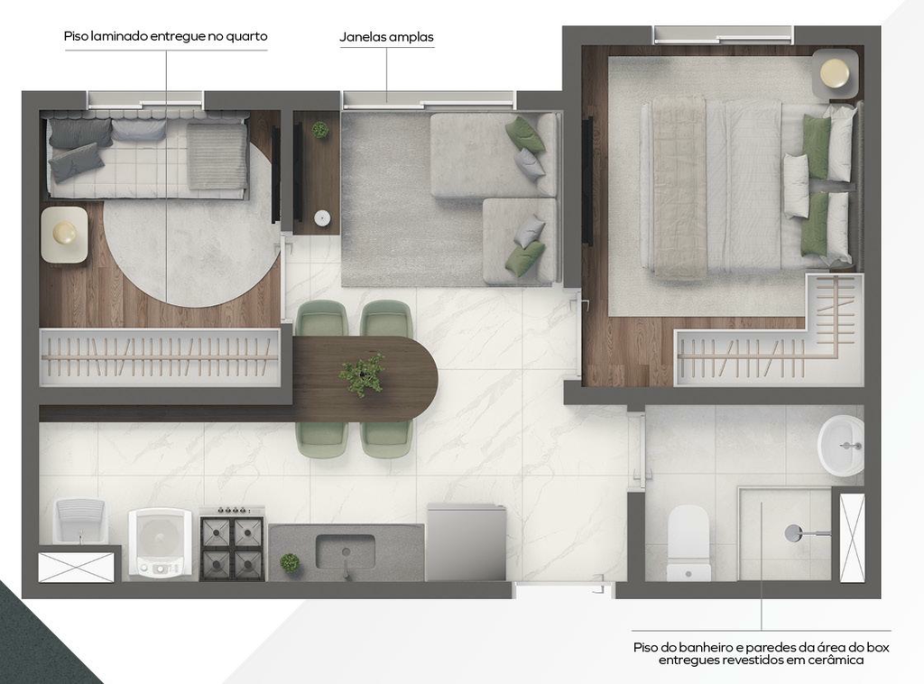 Grand Vivaz Estação Tamanduateí 1: 2 dorm 31m²
