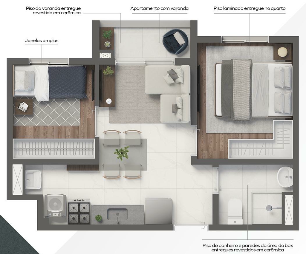 Grand Vivaz Estação Tamanduateí 2: 2 dorm 33m²
