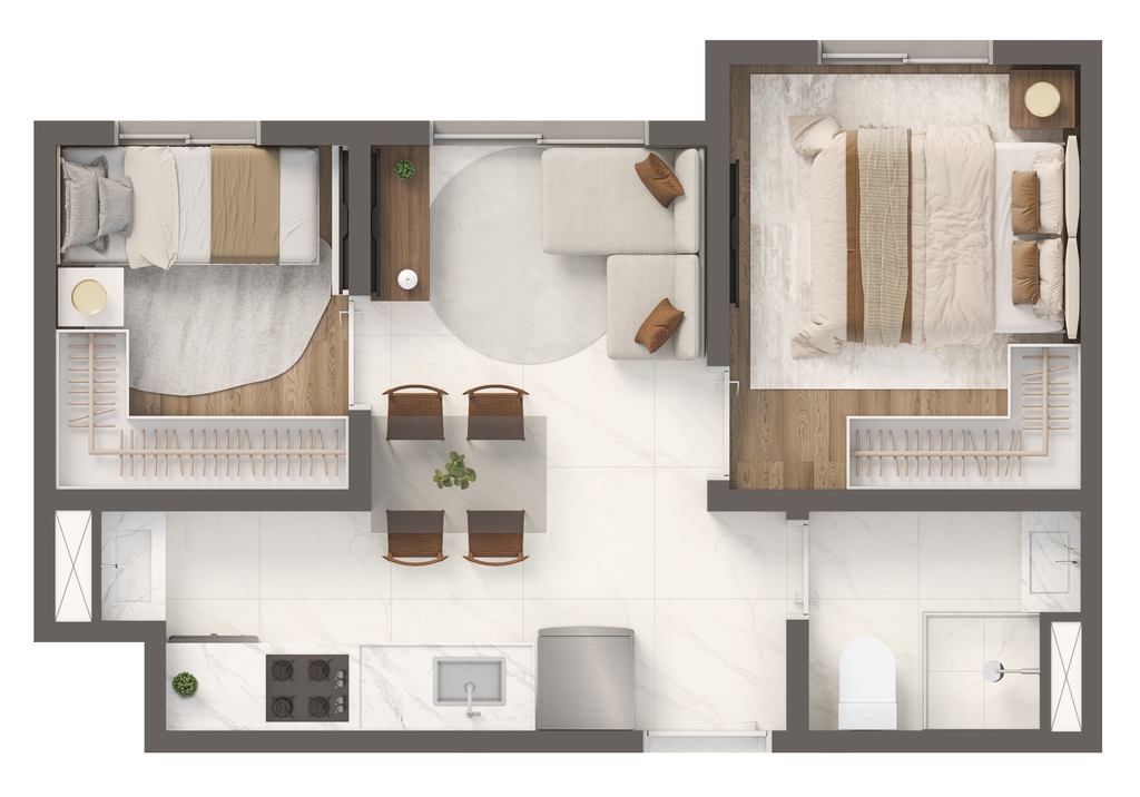 Grand Vivaz Estação Tamanduateí 3: 2 dorm 31m²