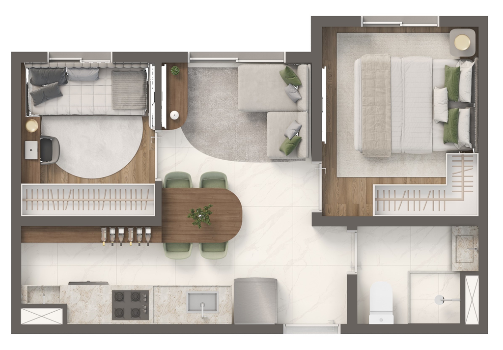 Grand Vivaz Estação Tamanduateí 3: 2 dorm 31m²