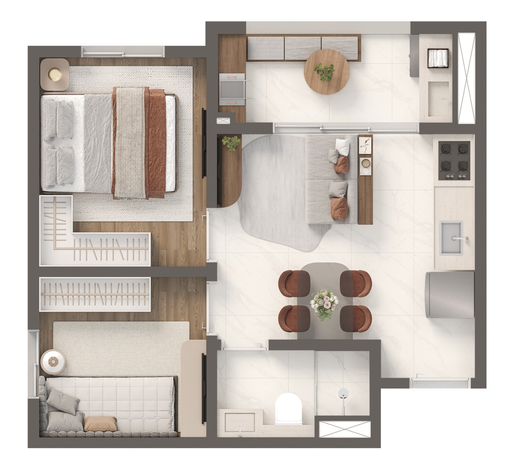 Grand Vivaz Estação Tamanduateí 3: 2 dorm 35m²
