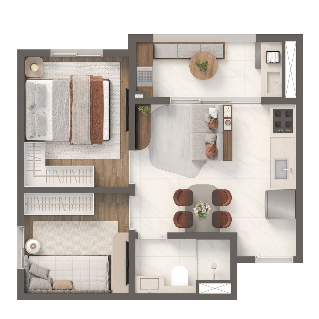 Grand Vivaz Estação Tamanduateí 4: 2 dorm 35m²