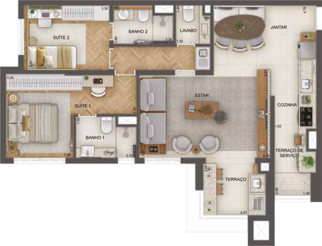 GranResort Reserva São Caetano Fase 1: 2 dorm 86m² opção