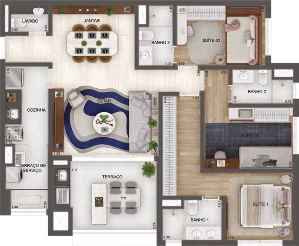 GranResort Reserva São Caetano Fase 1: 3 dorm 111m²