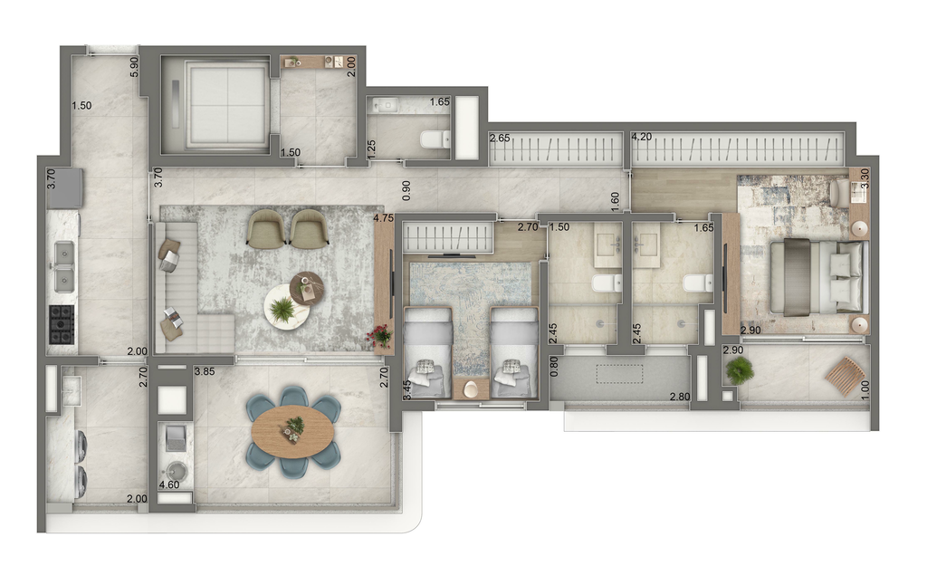 Green Garden: 2 dorm 111m²