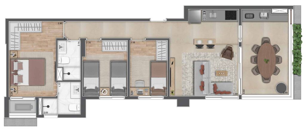 Greenview Brooklin: 3 dorm 75m²