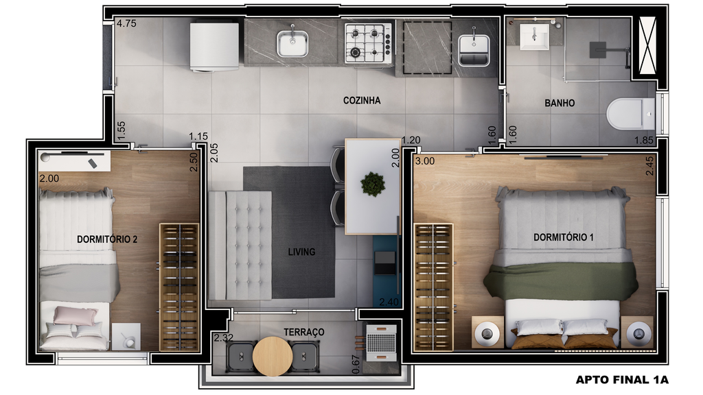 Haus Alto do Ipiranga: 2 dorm 34m²