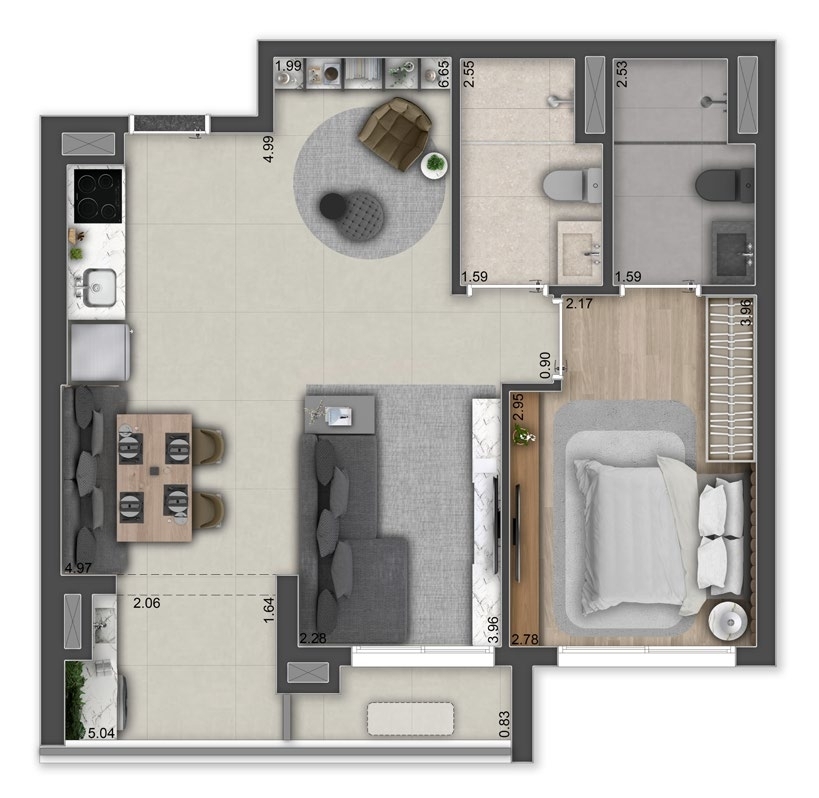 Haus Mitre Edition NY: 1 dorm 60m² opção merge