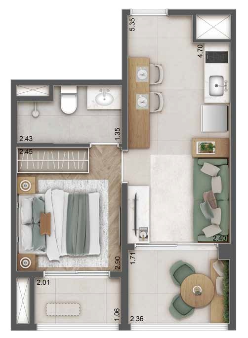 Haus Mitre Station Brooklin: 1 dorm 31m²