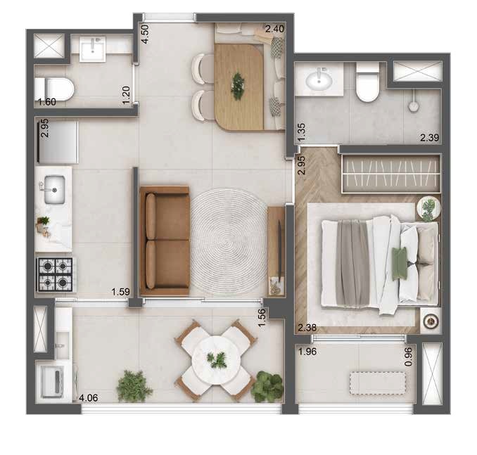 Haus Mitre Station Brooklin: 1 dorm 43m²