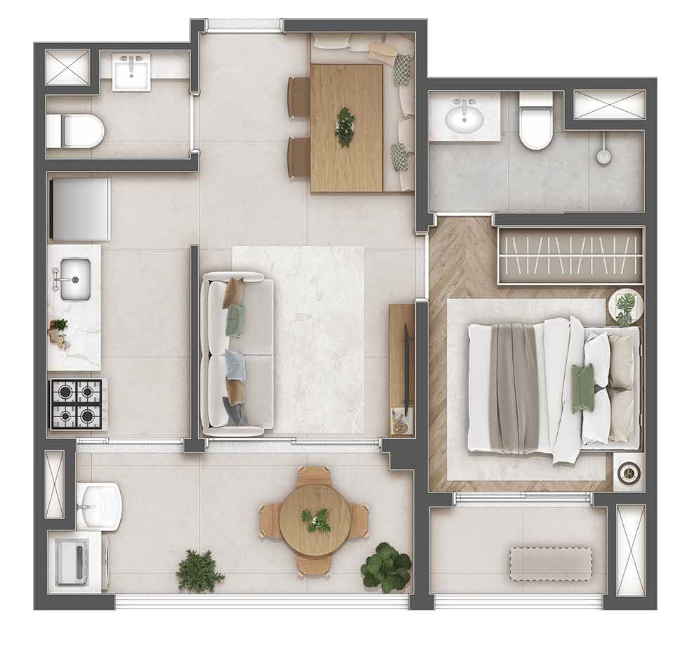 Haus Mitre Station Brooklin: 1 dorm 43m² opção