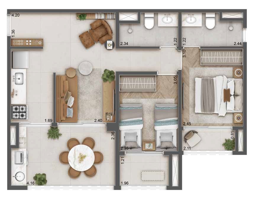 Haus Mitre Station Brooklin: 2 dorm 63m²