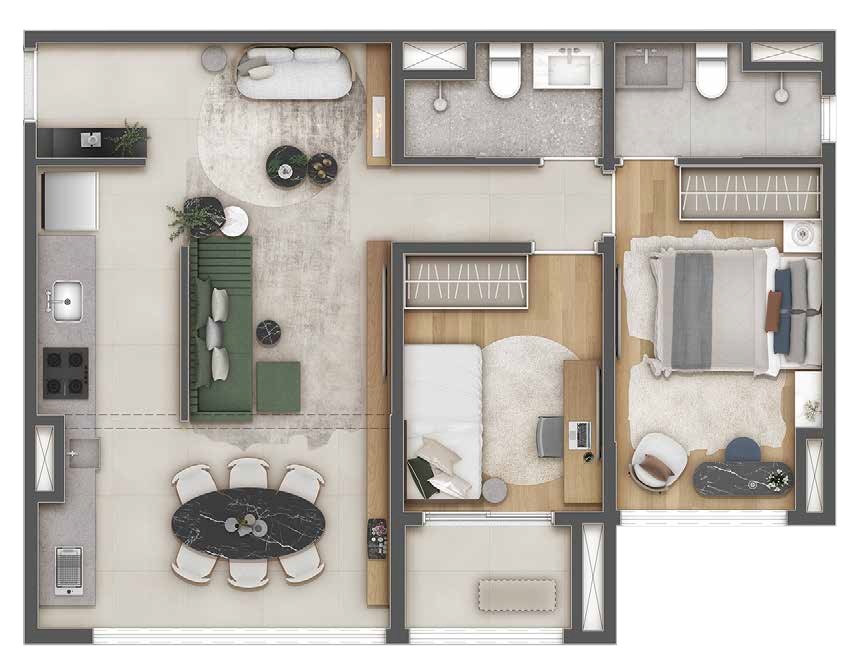 Haus Mitre Station Brooklin: 2 dorm 63m² opção