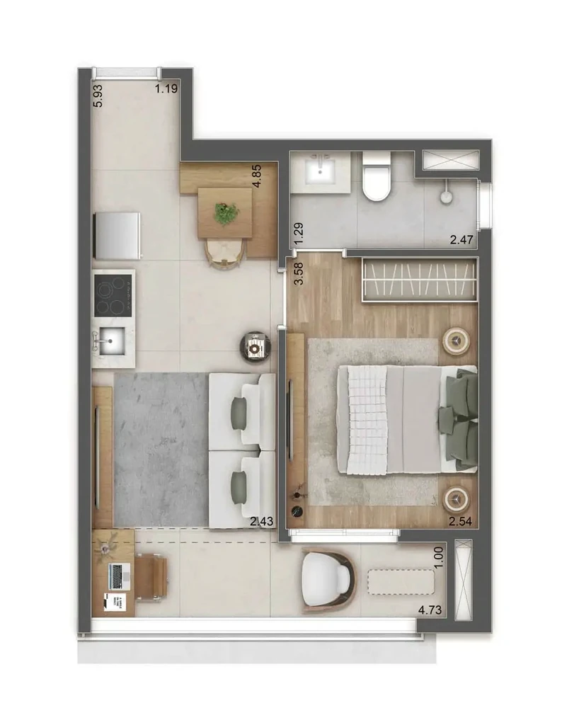 Haus Mitre Station Moema: 1 dorm 35m²