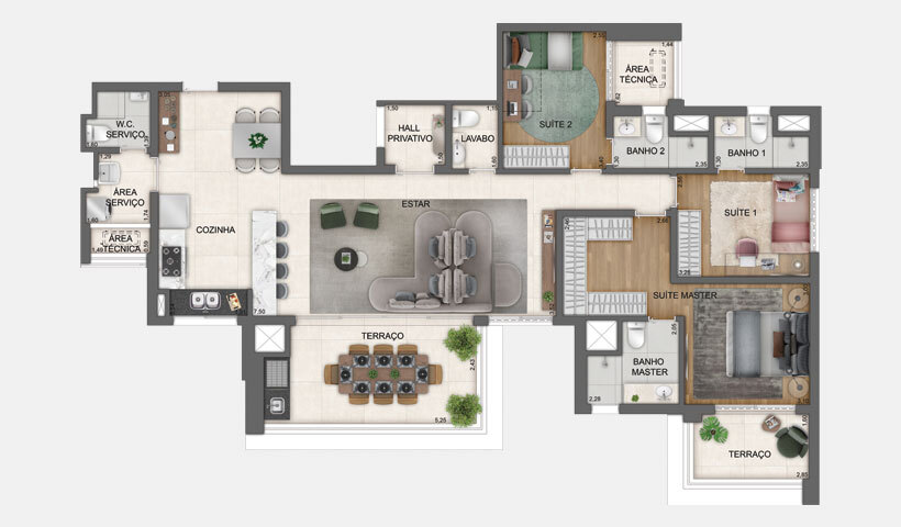 Haute Brooklin by EZ: 3 dorm 138m² opção