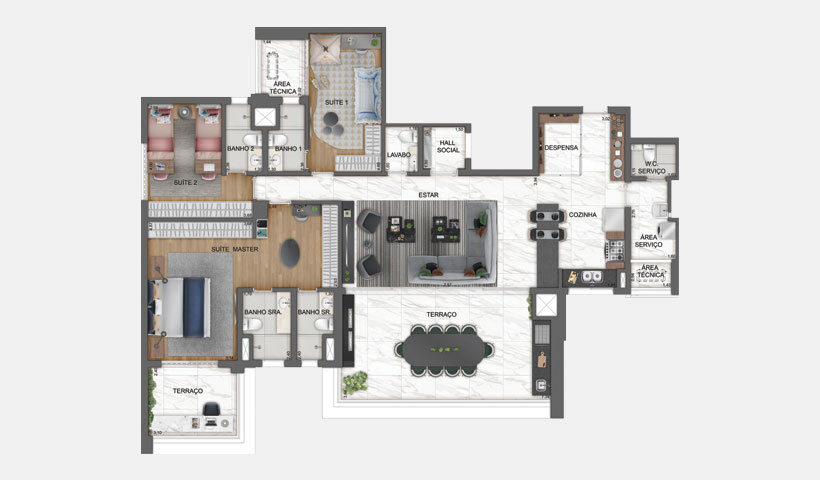 Haute Brooklin by EZ: 3 dorm 185m² opção