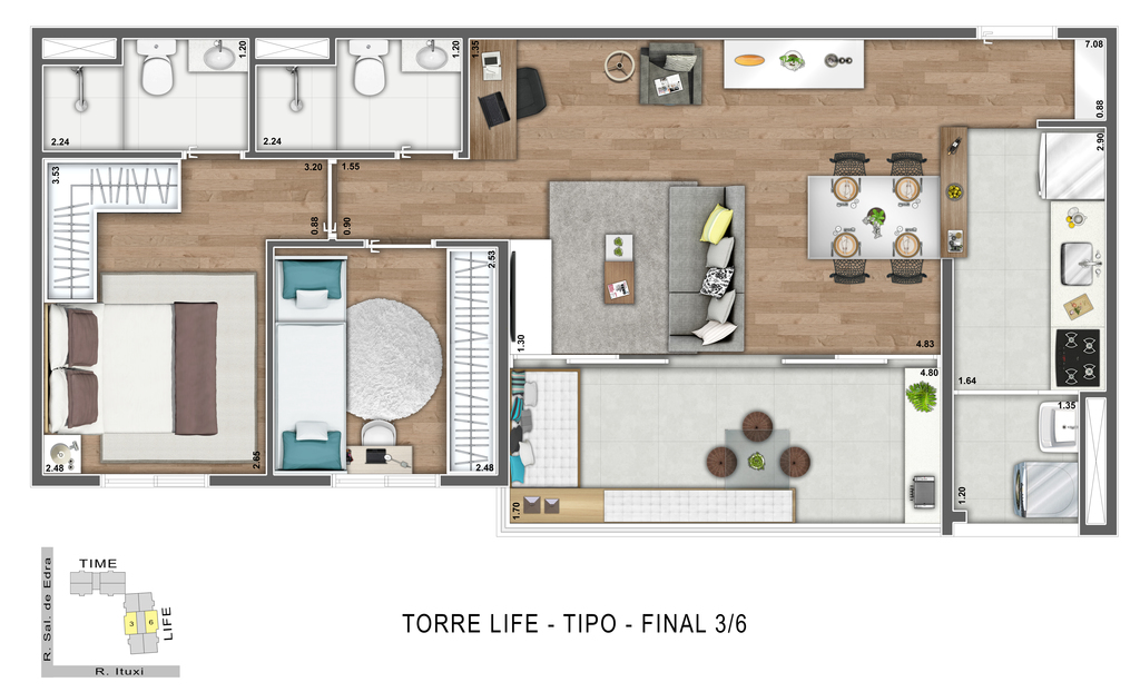 Heaven Design: 2 dorm 67m²