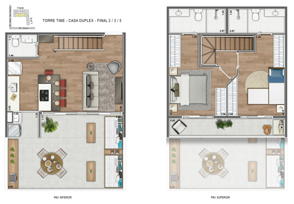 Heaven Design: 2 dorm 92m² duplex