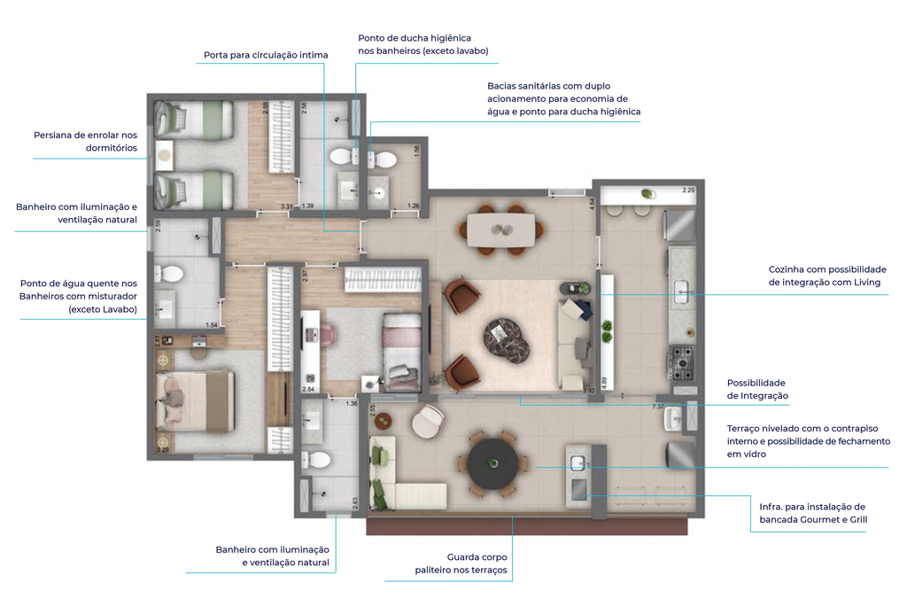 Helbor Clube Patteo São Bernardo Fase 2: 3 dorm 114m²