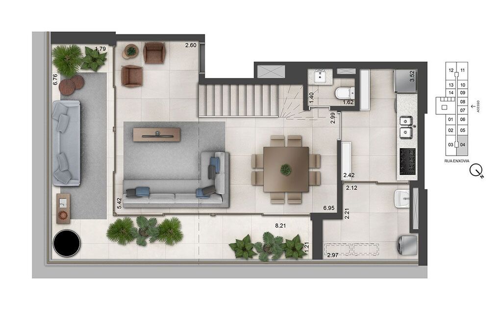 Helbor Open Mind: 2 dorm 120m² duplex inferior