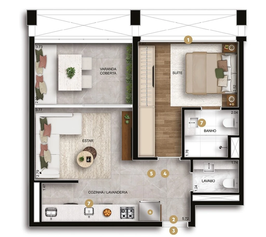 Hive Ibirapuera: 1 dorm 57m²