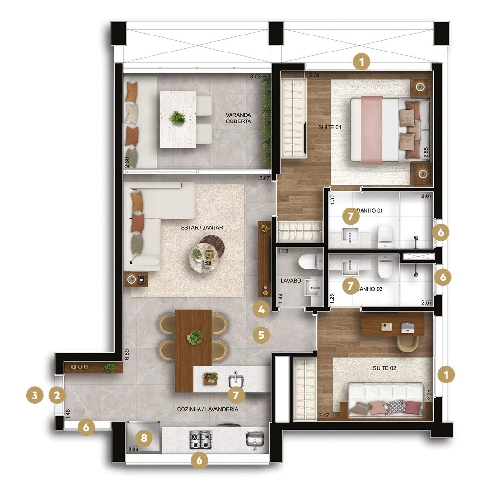 Hive Ibirapuera: 2 dorm 78m²