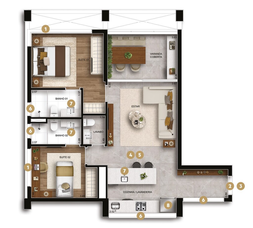 Hive Ibirapuera: 2 dorm 80m²