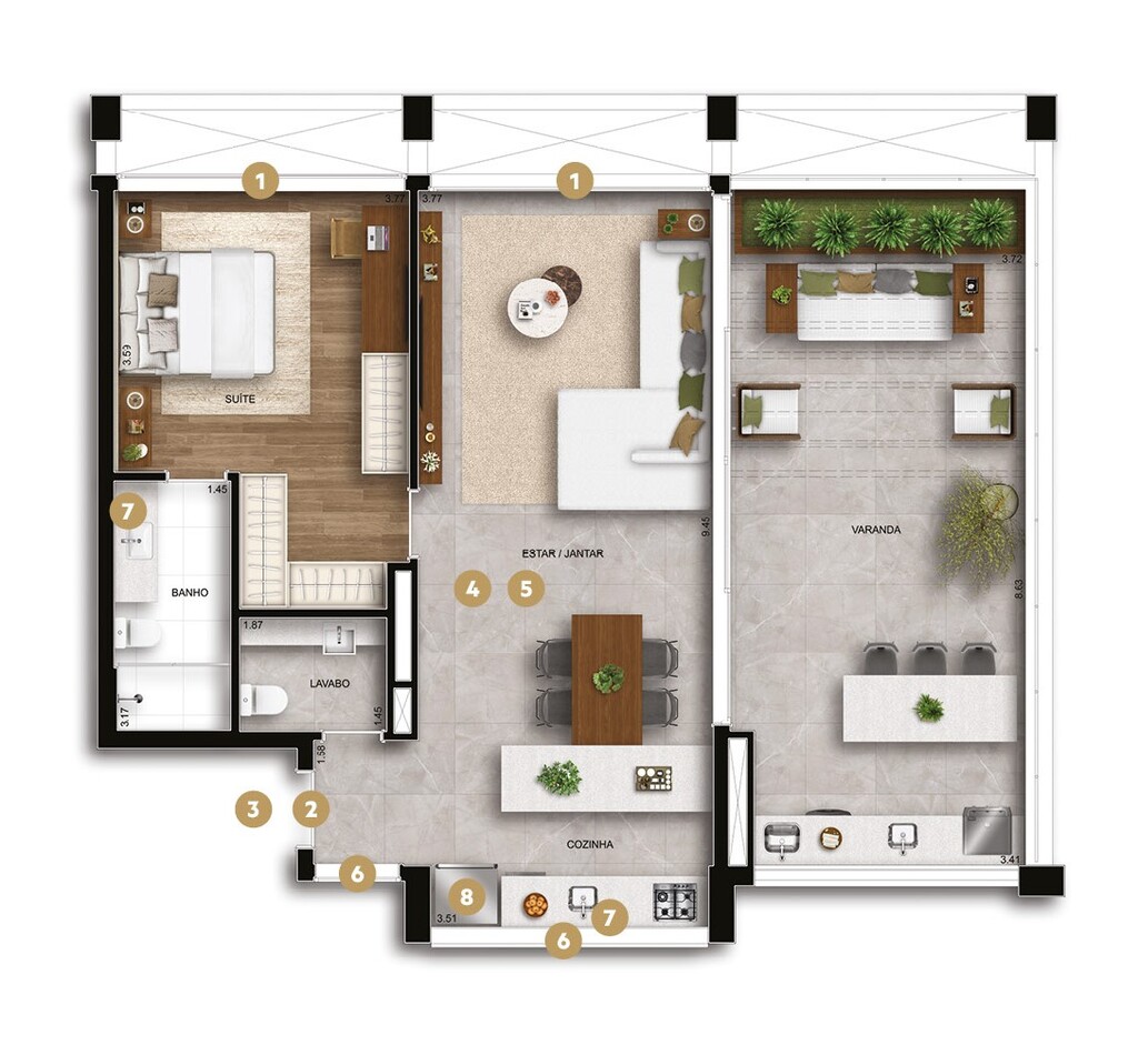 Hive Ibirapuera: 1 dorm 108m² garden