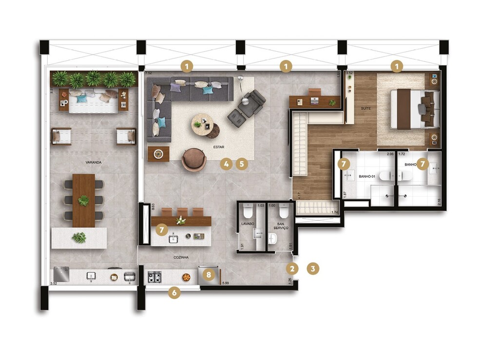 Hive Ibirapuera: 1 dorm 127m² garden
