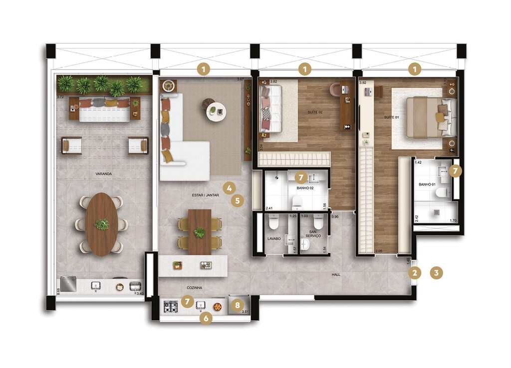 Hive Ibirapuera: 2 dorm 144m² garden