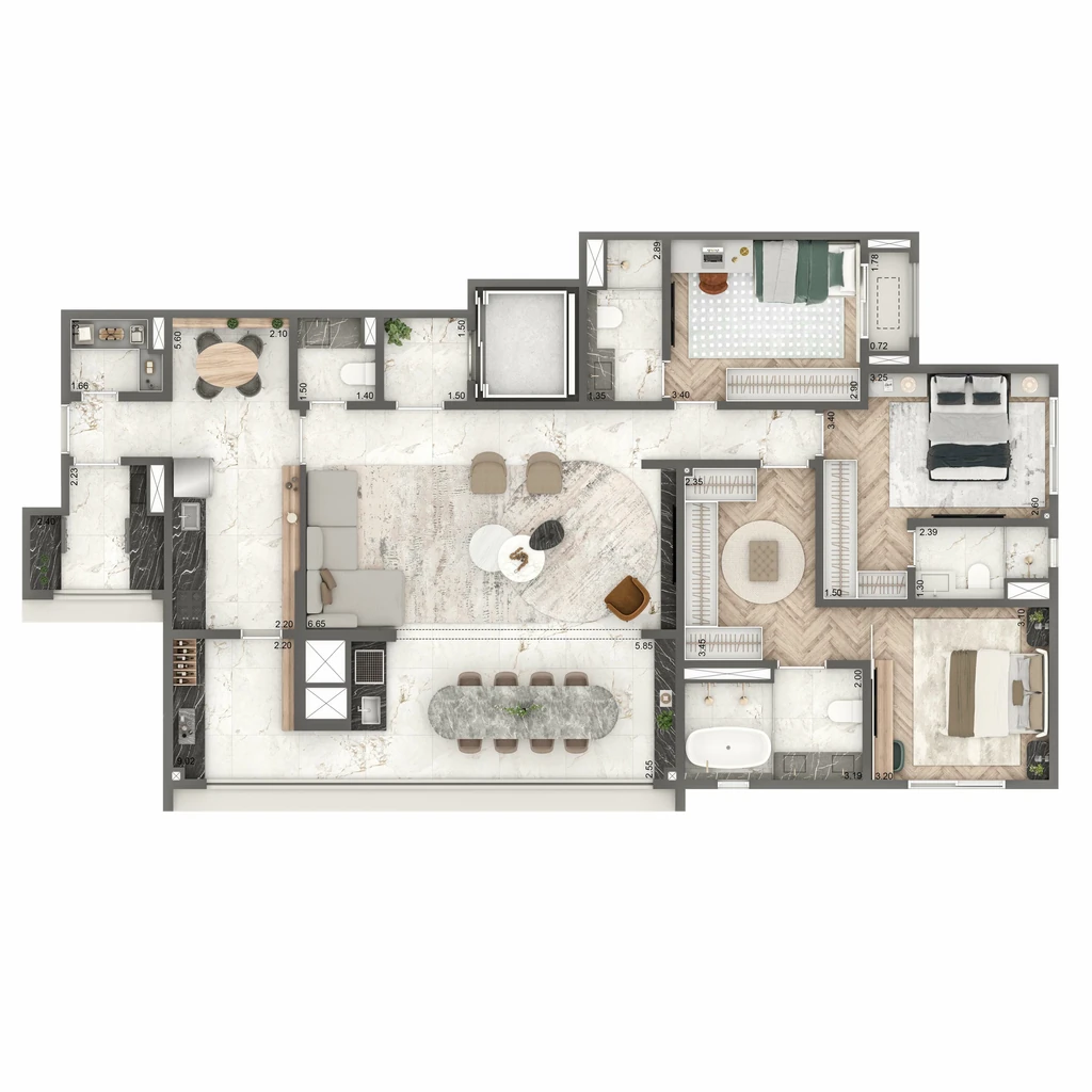 Home Boutique By Living Campo Belo: 3 dorm 149m² opção 2