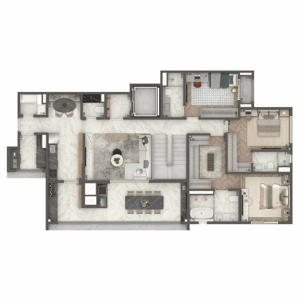 Home Boutique By Living Campo Belo: 4 dorm 265m² cobertura duplex inferior opç