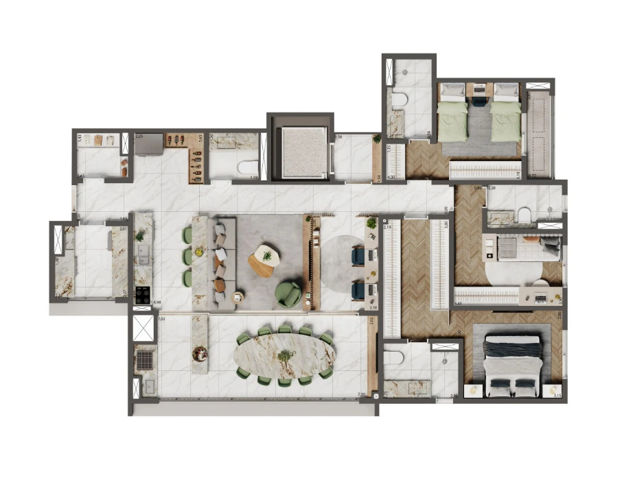 Home Boutique By Living Ipiranga: 3 dorm 137m² opção 2