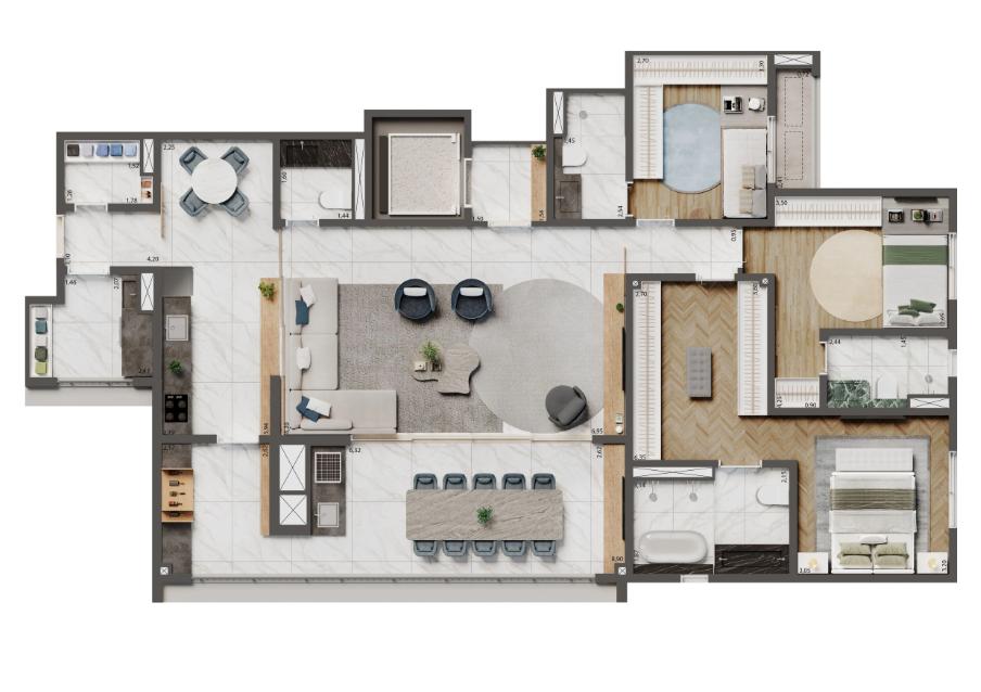 Home Boutique By Living Ipiranga: 3 dorm 156m² opção 1