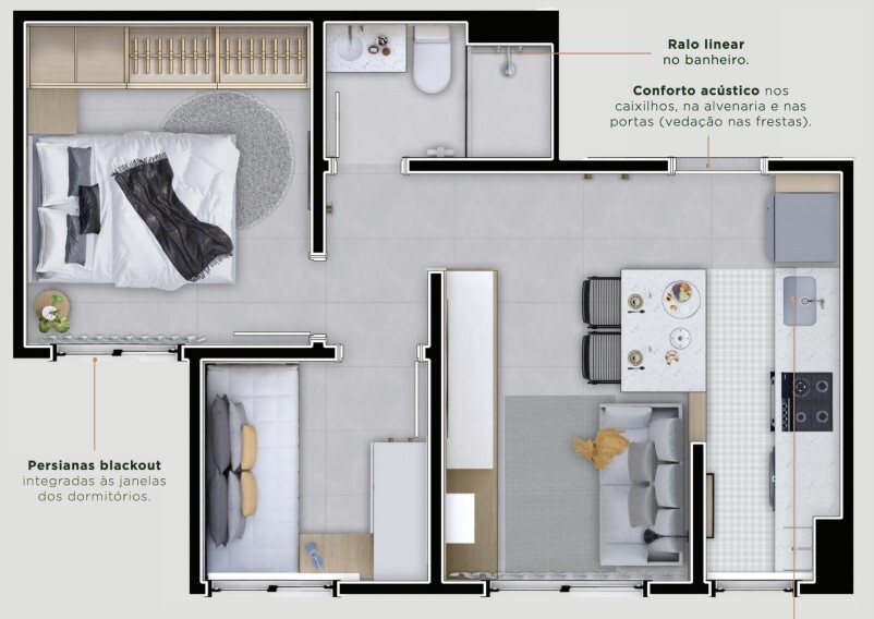 Horizonte Bela Vista: 2 dorm 34m²