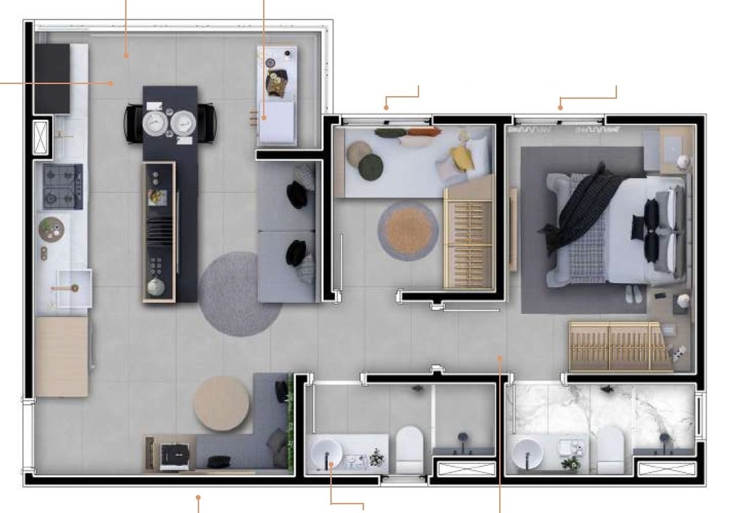 Horizonte Campestre: 2 dorm 43 98m²