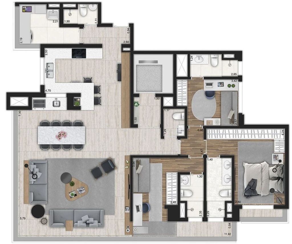 Ibirapuera Park: 3 dorm 153m² opção
