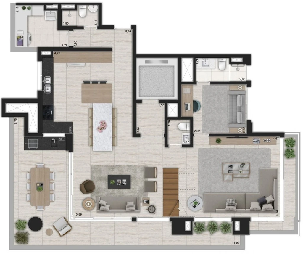 Ibirapuera Park: 3 dorm 281m² duplex inferior