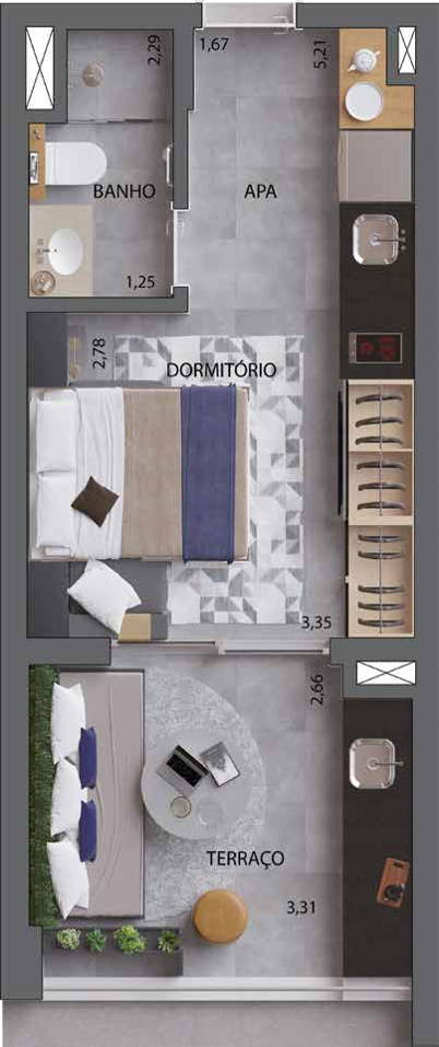 In Design Ipiranga: 1 dorm 30m² studio