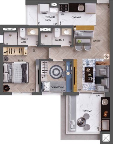 In Design Ipiranga: 2 dorm 60m²