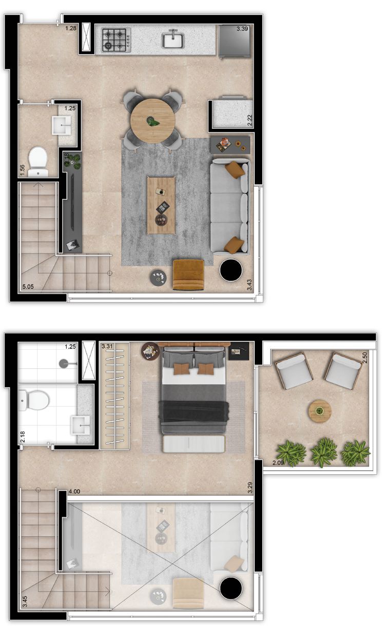 Indi 70: 1 dorm 61m² loft