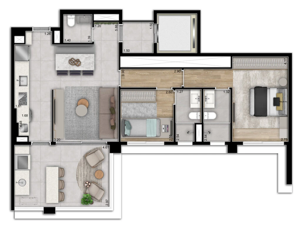 Planta do Infinity Brooklin