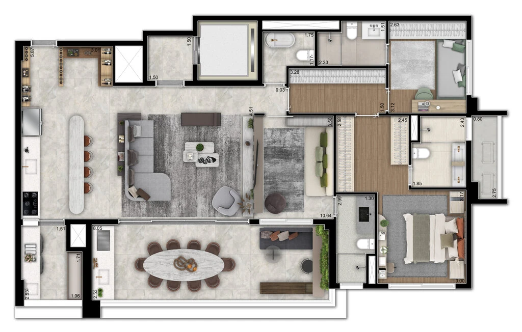 Infinity Brooklin: 2 dorm 143m² opção