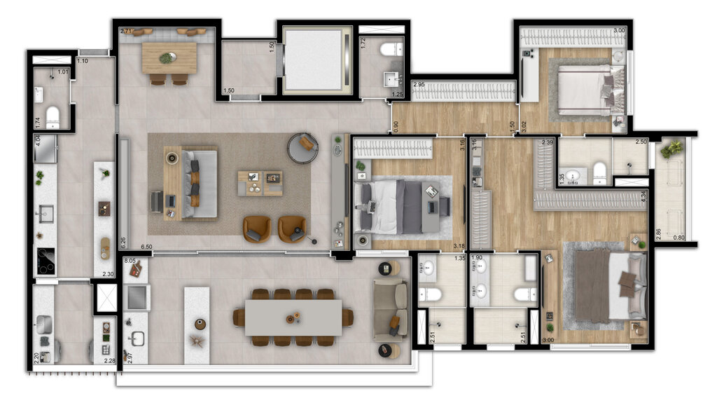 Infinity Brooklin: 3 dorm 160m²