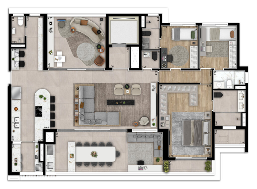 Infinity Brooklin: 3 dorm 187m² opção