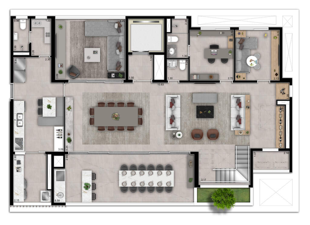 Infinity Brooklin: 5 dorm 337m² cobertura duplex inferior