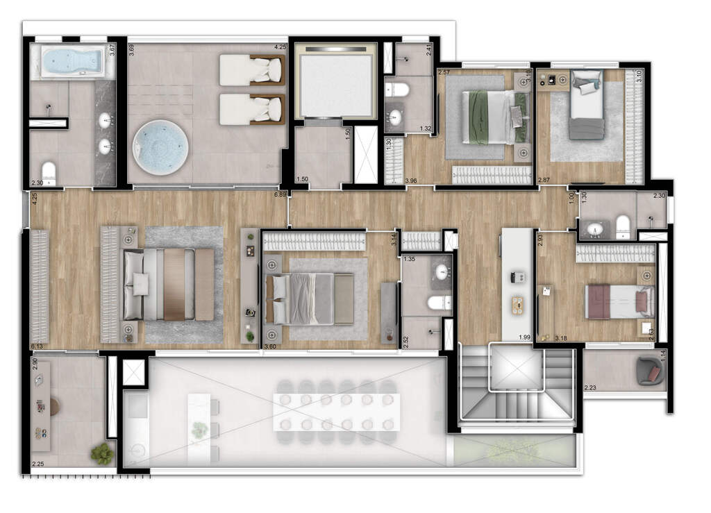 Infinity Brooklin: 5 dorm 337m² cobertura duplex superior